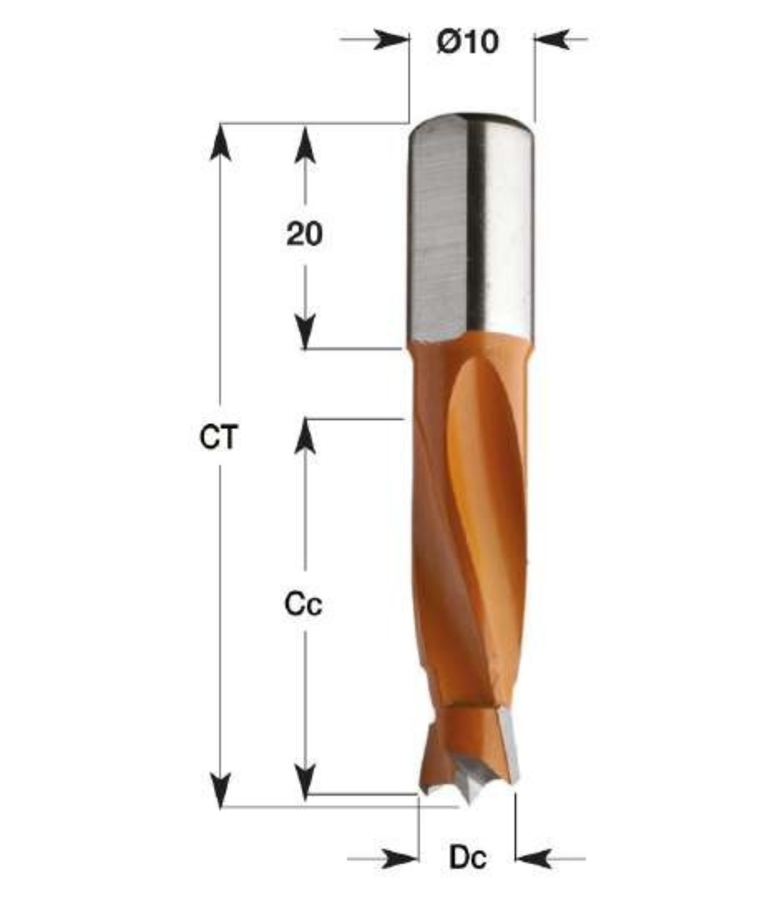 BROCA DE CONEXÃO RÁPIDA FURO NÃO PASSANTE 10X57,5MM