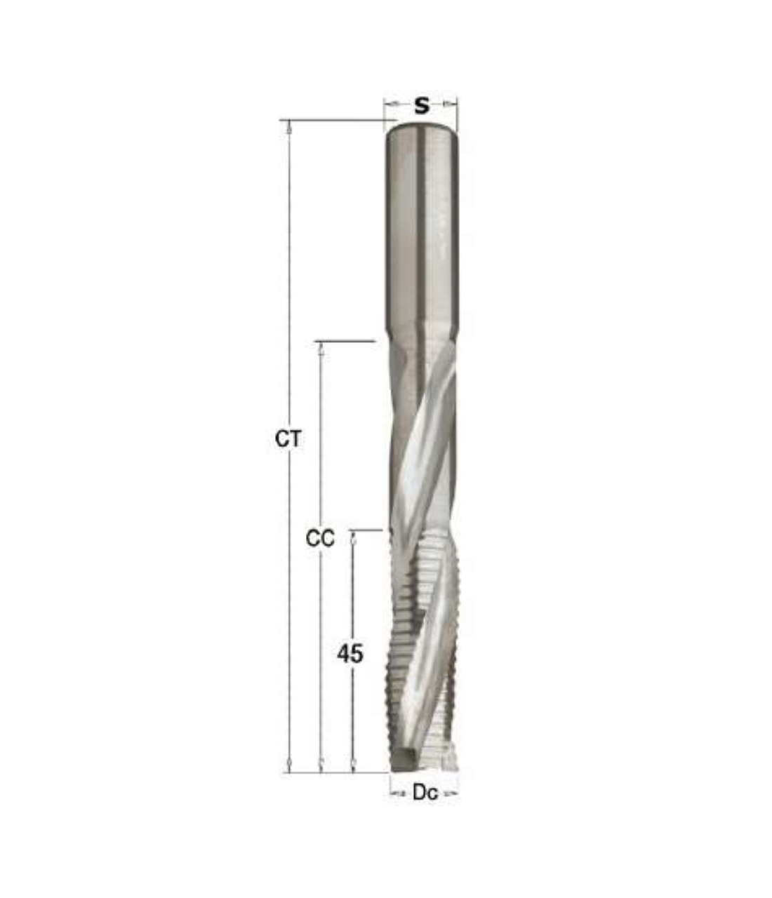 FRESA HELICOIDAL ESTRIADA Z3 PARA FECHADURAS