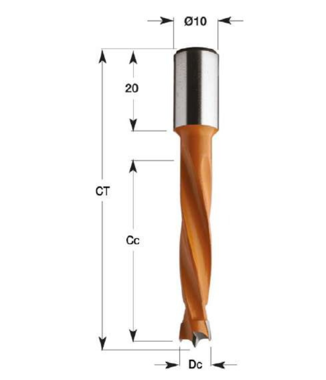BROCA DE CONEXÃO RÁPIDA FURO NÃO PASSANTE 5X70MM